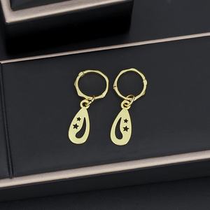 JXX Ensemble de bijoux 3 pièces en laiton plaqué or 24 carats de haute qualité, comprenant boucles d'oreilles pendantes et collier avec pendentif, style classique, vente en gros pour Kiribati - Product Image 5