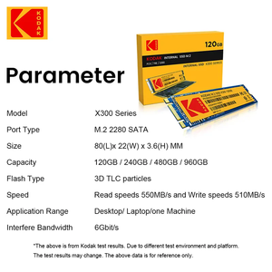 KODAK X300 M.2 SSD M2 2280 SATA <strong>Hard</strong> Drive Internal Solid State Drive <strong>Disk</strong> 240GB 480GB 960GB Desktop / Laptop / One Machine - Product Image 5
