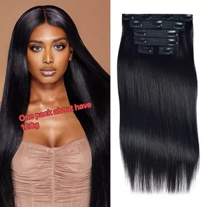 Extensiones <span class=keywords><strong>de</strong></span> Cabello Rizado <span class=keywords><strong>Natural</strong></span> <span class=keywords><strong>de</strong></span> Camboya al por Mayor con Cinco Clips, Larga, para Peluca o Postizo - Product Image 1