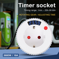 Soket Timer Doodle pintar WiFi, tampilan Digital Power EU Plug soket plastik Pintar Timer soket