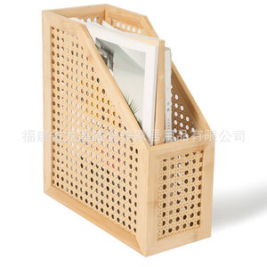 Organizador de libros y documentos de bambú estilo japonés para escritorio, organizador de carpetas de oficina, estantería de bambú - Product Image 3