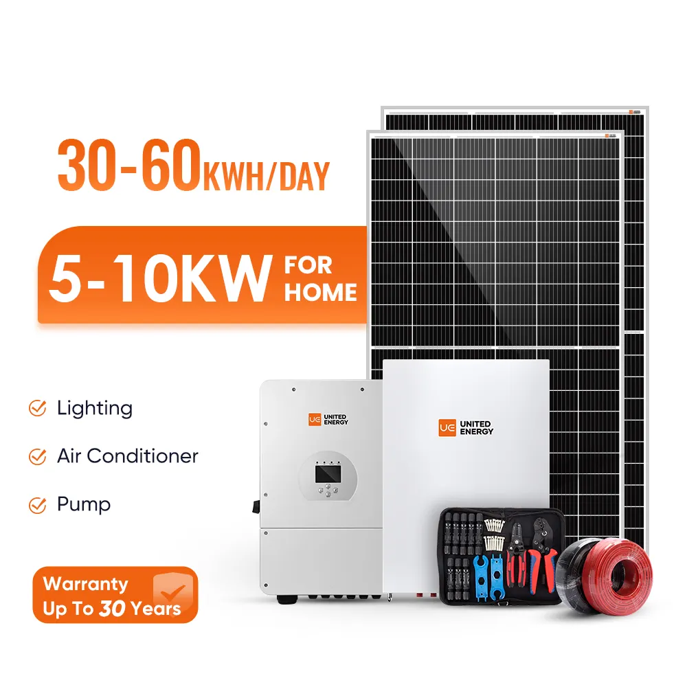 Panneaux solaires avec batterie et onduleur 5Kw 8Kw 10Kw Systèmes solaires hybrides Home Kite