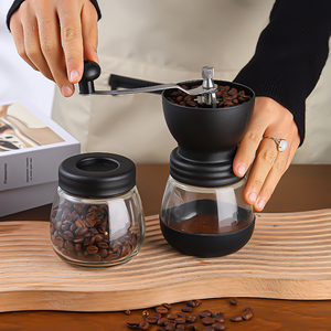 Grinder Manuale Conico per Erbe da 11oz per Uso Domestico, Design Classico con Manico in Acciaio Inox e Barattoli in Vetro - Product Image 3