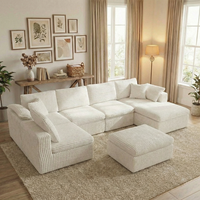Canapé sectionnel modulable en tissu en forme de L, inclinable, en kit – Canapé moderne pour villa, école, centre commercial, écologique et confortable