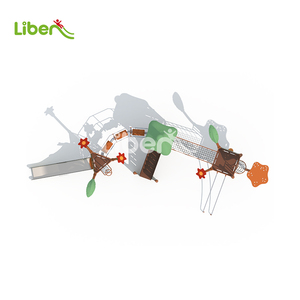 สวนสนุกธีมป่าเชิงพาณิชย์พร้อมสไลเดอร์รูปสัตว์ สนามเด็กเล่นกลางแจ้งพร้อมร้านค้าจำลองสำหรับเด็ก - Product Image 3