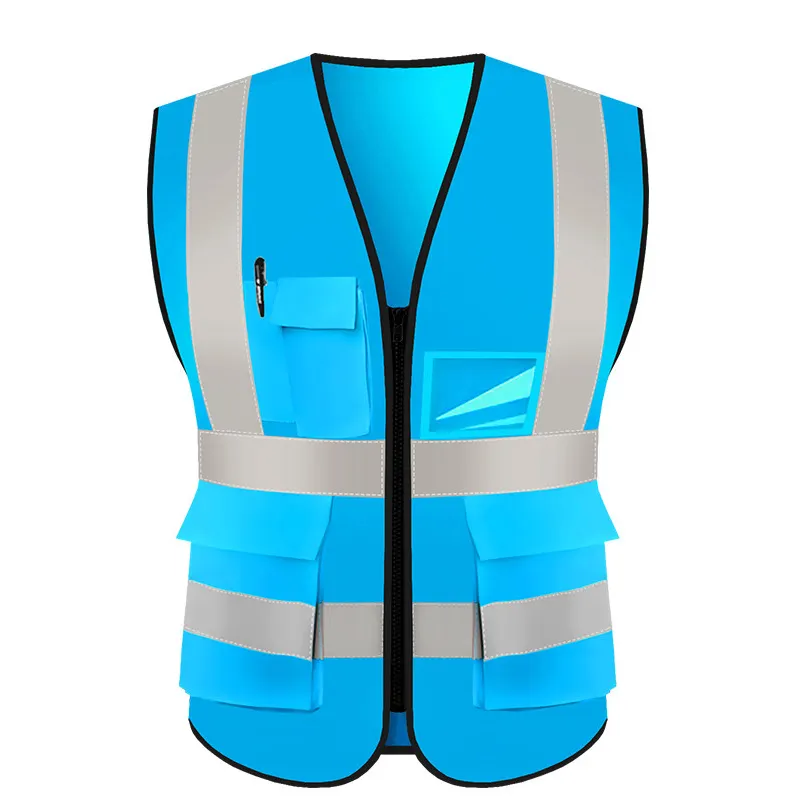 ポケット付きホットカスタムロゴベストセキュリティベスト視認性の高い道路安全ベスト