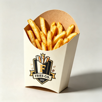 Scatole Pieghevoli per Patatine Fritte di Grado Alimentare, Personalizzabili con Logo, per Asporto e Esportazione