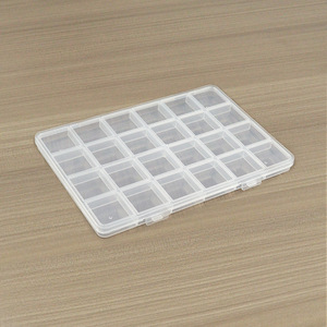 Transparent 24 Compartment Plastic Storage Box For Beads Hardware Nail Art Jewelry Organizers Desktop Organizer 18.9x12.9x1.2cm - Product Image 3