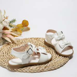 Sandalias de Verano para Niñas, con Lazo Blanco, Estilo Princesa, Punta Abierta, Suela Suave - Product Image 4
