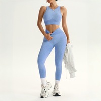 FH Gym Wear Suppliers Leggings de yoga taille haute, ensemble de vêtements de sport pour femmes, polyester et élasthanne, ensemble deux pièces pour femmes