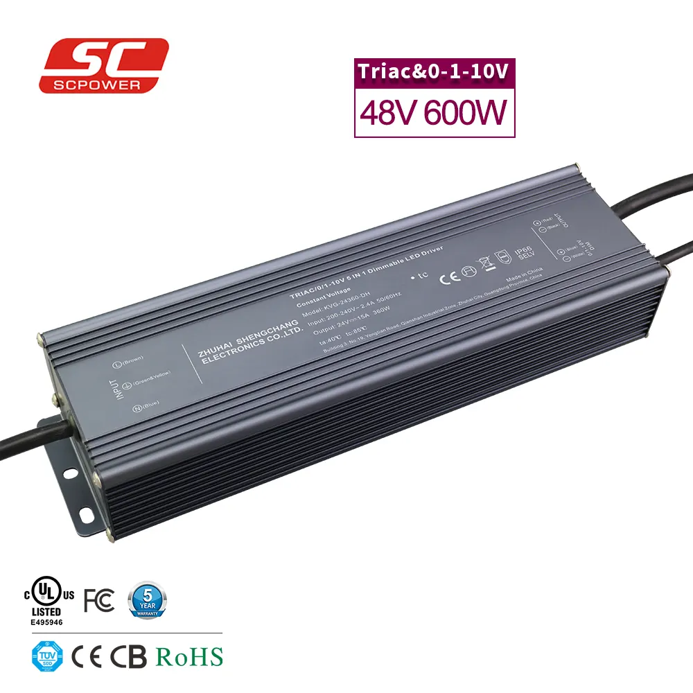 TUV ENEC 12v 24V 48V 600W 360W 320W 300w 200w 150w 120w 100w 80W Triac 0-10v/1-10v/10v PWM kısılabilir LED sürücüsü