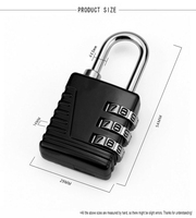 Cadenas à combinaison portable SKG-523 en alliage de zinc, serrure de sécurité à 3 chiffres pour valise de voyage, sac à dos et casier scolaire