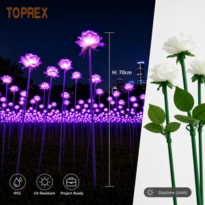 Toprex Decor Outdoor IP65 LED Rose <strong>Flower</strong> <strong>Light</strong> Commercial Landscape Wedding Event Project Motif Stake Garden Lighting - Product Image 1