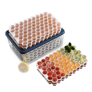 Wholesale custom logo 5 pack reusasble plastic small ice cube tray with lid and ice shovel