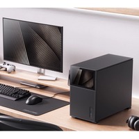 Boîtier ATX compact en alliage d'aluminium haut de gamme personnalisé D31 D41 avec panneau latéral en maille transparente, refroidissement liquide 360 et écran secondaire – En stock