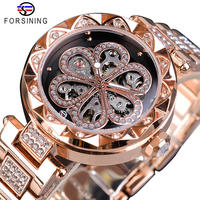 Montre FORSINING pour femmes, automatique, mécanique, luxe, squelette doré, étanche, Relogio Feminino Reloj Mujer