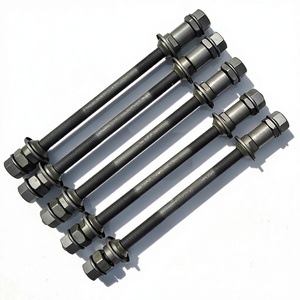 Eje de Bicicleta Resistente Color Gris Sólido de 190 mm, Eje Trasero de Acero al Carbono Atornillable para Bicicleta de Montaña - Product Image 1