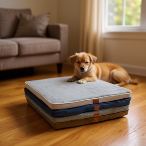 Tappetino per Animali Domestici in Spugna Peluche Grigio Chiaro 5cm, Dimensioni 70*110*5CM per Letti per Animali - Product Image 3