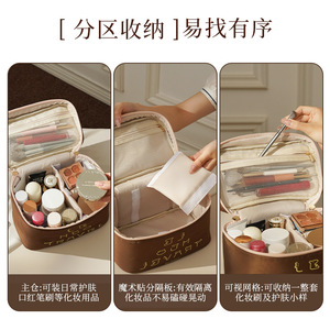 Mico – trousse de maquillage de voyage, grande capacité, étanche, portable, avec poignée souple, pour femmes, pour voyage, rangement à domicile, printemps - Product Image 4