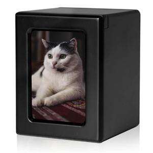 Urna Negra Pequeñ<span class=keywords><strong>a</strong></span> para Cenizas <span class=keywords><strong>de</strong></span> <span class=keywords><strong>Gato</strong></span>, Caja Conmemorativa para Mascotas con Marco para Foto, Logotipo Personalizado, Regalo <span class=keywords><strong>de</strong></span> Recuerdo <span class=keywords><strong>de</strong></span> Condolencias - Product Image 1
