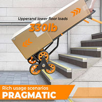 Chariot à main pliable robuste à 6 roues pour la montée d'escaliers, chariot de transport pliable à cadre métallique OEM