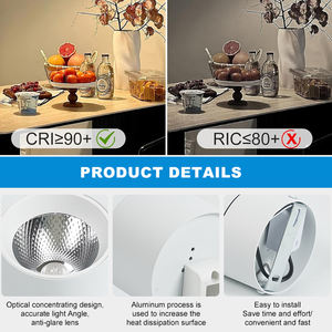 LOSO Hotel Store Office Foldable Aluminum Wall <b>Washer</b> 7W 10W 15W Ceiling Surface Mounted LED <b>Spot</b> Light - Product Image 6