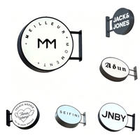 Boîtes lumineuses publicitaires murales personnalisées, panneau lumineux rond pour magasin avec LED