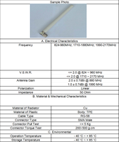Antennes externes 3G StrongFirst 824-960MHz ; 1710-1880MHz ; 1990-2170MHz 3G en stock