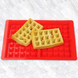 Silicone Khuôn vuông Waffle làm công cụ fondant Cookie nướng khuôn Waffle Biscuit DIY đa năng nướng công cụ