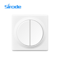 Interrupteurs et prises électriques muraux Sirode série 9211, standard européen, couleur blanche moderne, 2 gangues, 1 voie, pour la maison