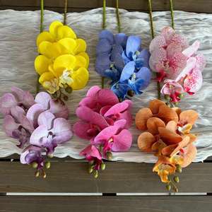 Orchidée Phalaenopsis en soie à 5 têtes, fleur artificielle imprimée en 3D réaliste, aspect haut de gamme, <span class=keywords><strong>tige</strong></span> unique, décoration de mariage et de maison - Product Image 3