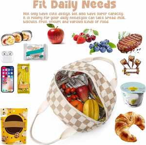 Dropshipping Shopify <b>Lunch</b> Bag for Women Men Cute Corduroy <b>Lunch</b> Tote Bags Reusable <b>Insulated</b> <b>Lunch</b> <b>Box</b> Large Capacity - Product Image 6