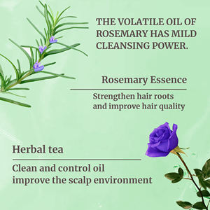 Ensemble de soins capillaires naturels à la menthe et au romarin biologique, formule 2 en 1 lissante, sans silicone, utilisation quotidienne, aloe vera rafraîchissant - Product Image 2