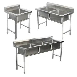 定制尺寸独立式不锈钢实验室水槽不锈钢单碗厨房水槽带托盘
