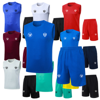 Pantalones Cortos Deportivos Personalizados con Logotipo para Adultos, Nuevo Diseño, Chaleco de Entrenamiento de Fútbol, 100% Poliéster, Transpirable y de Secado Rápido, Sin Mangas