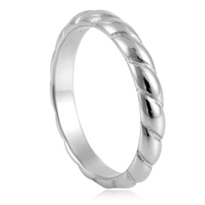 Titanium Steel Braided <b>Ring</b> <b>Silver</b> Unisex Fashion <b>Ring</b> 30008 - Product Image 1