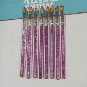 Ensemble de 8 pinceaux à ongles dentelés français, design pétale, fibres synthétiques, pour le dessin de motifs sur gel - Product Image 6