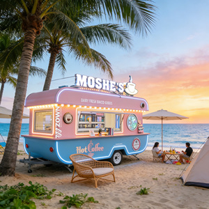 Coffee Food Cart Mobile Bar <b>Trailer</b> Ice Cream Fast Food Cart with Full Kitchen Equipment - Product Image 1