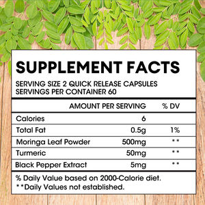 Kapsul lembut ekstrak Moringa dan kunyit kapsul Softgel ekstrak bubuk daun organik kapsul lembut Moringa - Product Image 2