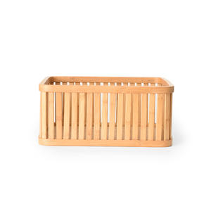 Best Quality Bamboo <b>Rectangle</b> Daily <b>Storage</b> <b>Basket</b> with Handles for Toy and Sundries <b>Storage</b> - Product Image 2