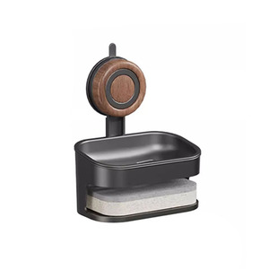 Wall Mounted Soap <b>Dish</b> With Suction Cup Draining Design For Bathroom - Product Image 2