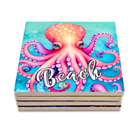 Sous-verres carrés en résine vierges personnalisables, résistants à la chaleur, pour DIY, avec logo personnalisé, pour la maison et le bar