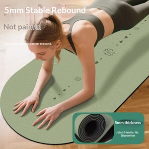 Tapis de yoga professionnel semi-circulaire givré en caoutchouc inodore, antidérapant, épaissi, avec ligne de guidage postural - 10 Non - Product Image 4