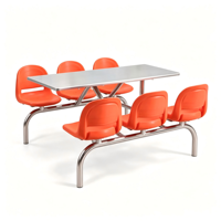 Table et chaises de cantine scolaire commerciale moderne, rectangulaire, 6 places, extensible, durable, mobilier sur mesure