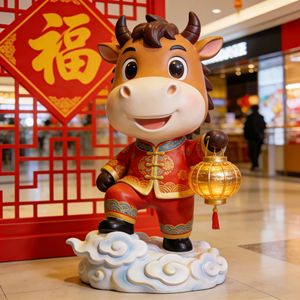 Escultura del Año del Caballo de Fibra de Vidrio para Montar en el Suelo, Decoración de Año Nuevo Chino para Centros Comerciales, Parques y Residencias - Product Image 4