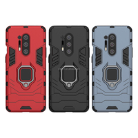 OnePlus 8 Pro-Coque robuste à double couche avec support magnétique pour voiture-Barre de protection pour pare-chocs avec anneau métallique
