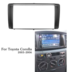 双2 DIN汽车框架面板，适用于丰田花冠2003-2006适配器光盘装饰立体声接口收音机仪表板，仪表板安装套件
