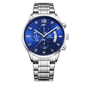 Reloj Mecánico Clásico para Hombre 2025 - Cristal de Zafiro, Correa de Acero Inoxidable, Seis Agujas, Esfera Grande, Fecha Luminosa, Resistente al Agua, Venta al Por Mayor - Product Image 1