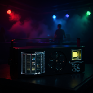 Luz estroboscópica LED RGB 4 en 1 Vevor activada por sonido para DJ, club, discoteca, fiesta, boda, cumpleaños, Navidad, negra - Product Image 2