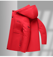 Veste d'hiver imperméable extensible à capuche et rembourrée pour homme, coupe ample, avec fermeture éclair épaisse, design réversible, tissu en nylon, service OEM